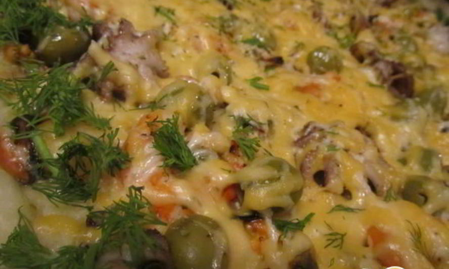 Рецепт пиццы морские жители в сыре