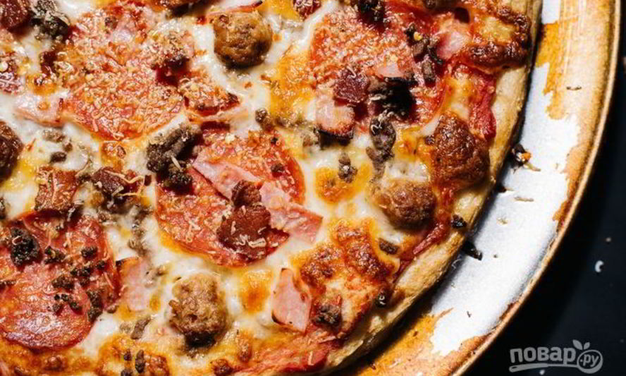 Рецепт пиццы мясной