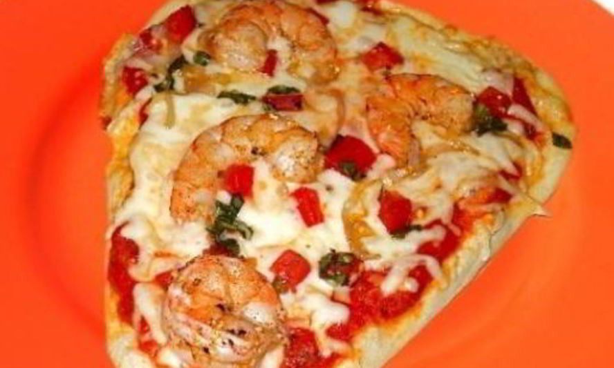 Рецепт пиццы на кефире с креветками
