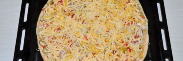 пицца с копченой курицей