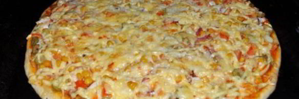 пицца с копченой курицей