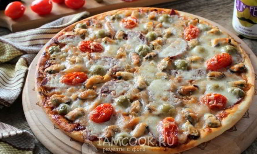 Рецепт пиццы с мидиями