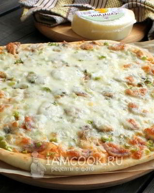 Пицца с сыром сулугуни