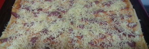 пицца спартанская из слоеного теста