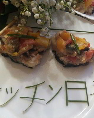 Пицца Тори маки по-японски