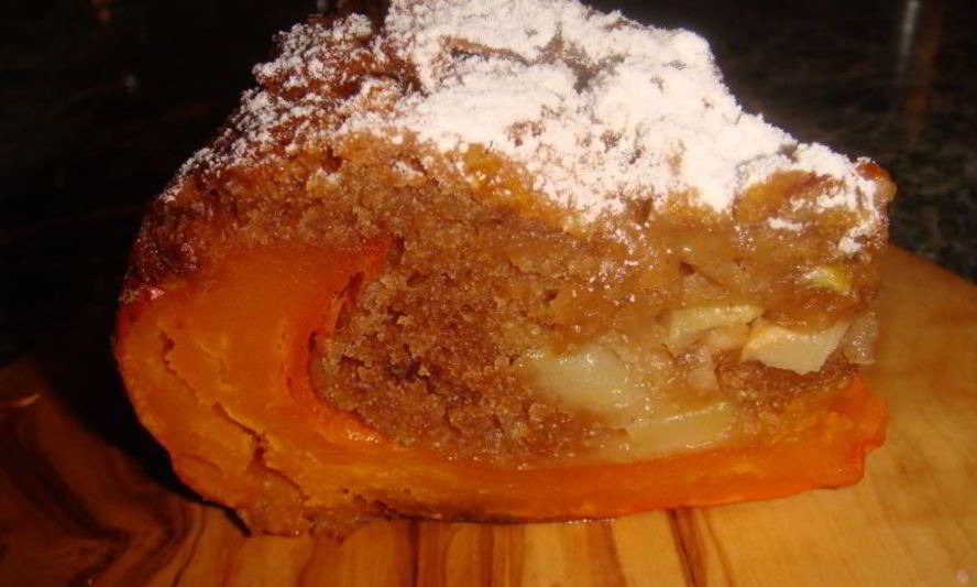 Рецепт шарлотки в тыкве хоккайдо