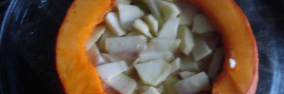 шарлотка в тыкве хоккайдо