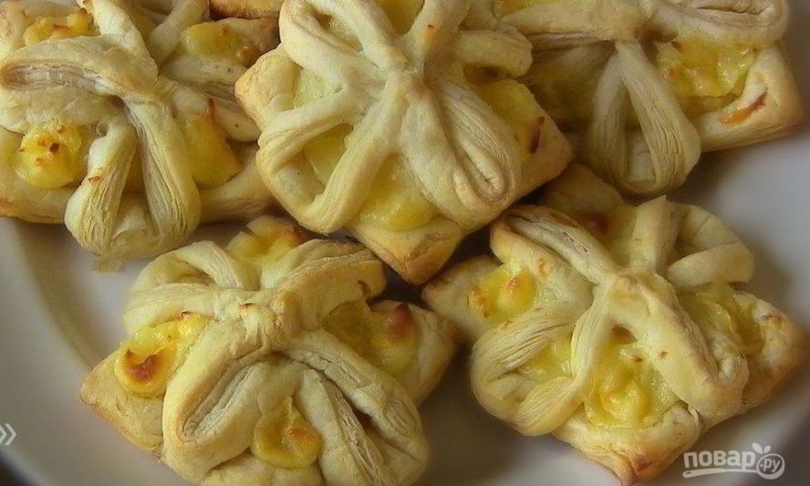 Рецепт слоек из слоеного теста с кремом патисьер