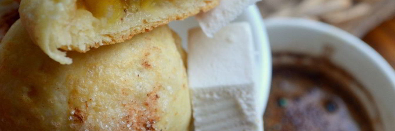 Слойки с бананом и пастилой