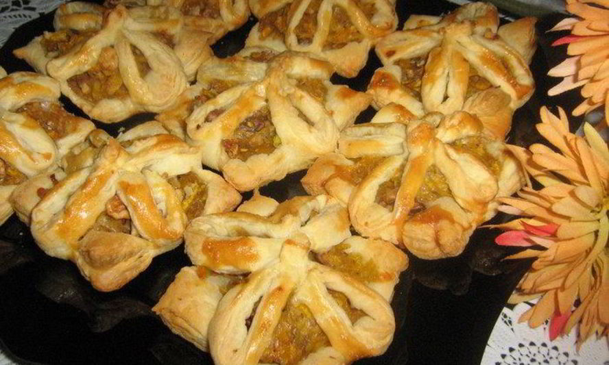 Рецепт слоек с тыквой и грецким орехом