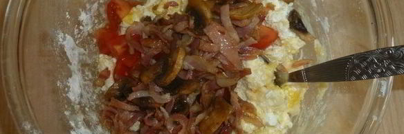 сырники с беконом и грибами