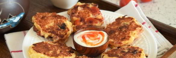 сырники с беконом и грибами