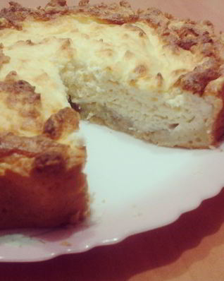 Творожник с бананом