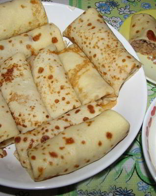 Тесто для блинов с мясом