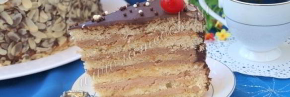 бисквитный многослойный торт