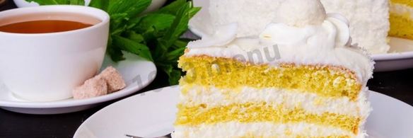 бисквитный торт рафаэлло с миндалем и кокосовой стружкой