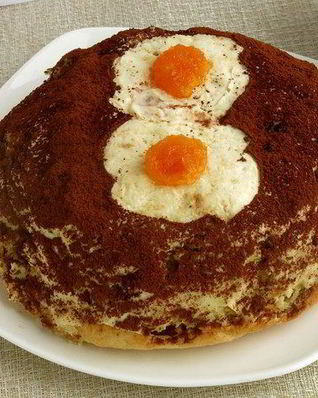 Бисквитный торт с мармеладом и заварным кремом