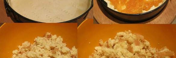 бисквитный торт с мармеладом и заварным кремом