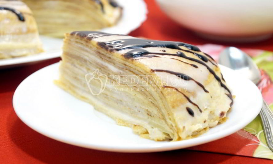 Рецепт блинного торта со сгущенкой