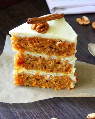 Морковный торт с творогом и грецкими орехами