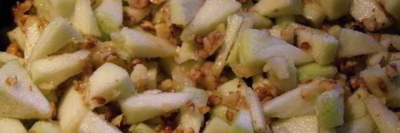 шоколадно-медовый торт с яблоками