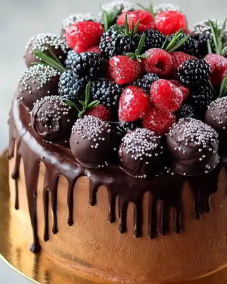 Шоколадно-ягодный торт