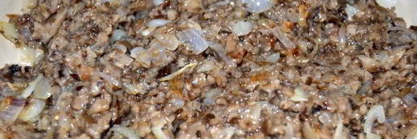 слоеный картофельный торт с солеными грибами