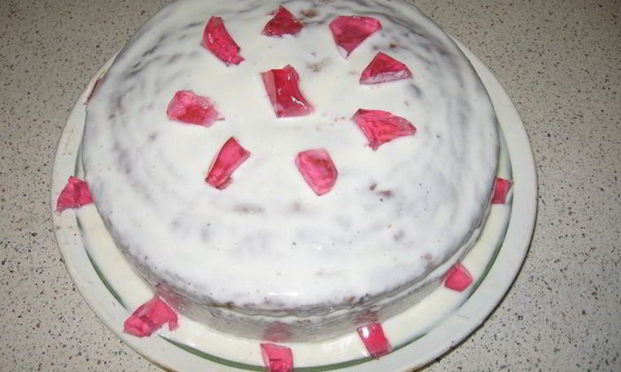 Рецепт сметанника с желейной прослойкой