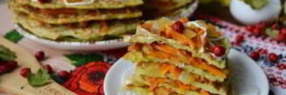 торт из кабачков с морковью и луком