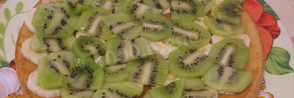 торт с фруктами без выпечки на коржах