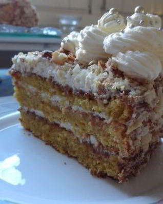 Воздушный миндально-тыквенный торт