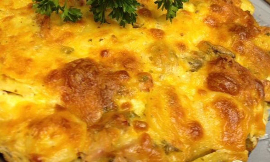 Рецепт картофельной запеканки с беконом и грибами