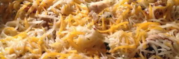 картофельная запеканка с беконом и грибами