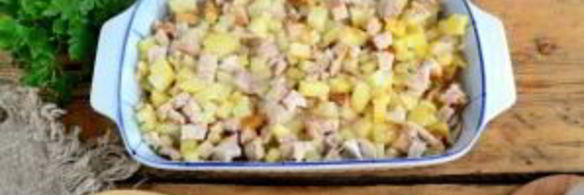 картофельная запеканка с индейкой