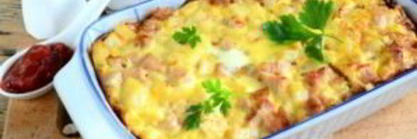 картофельная запеканка с индейкой