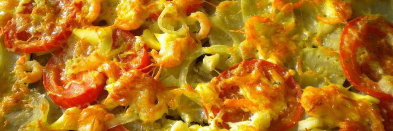 Картофельная запеканка с креветками