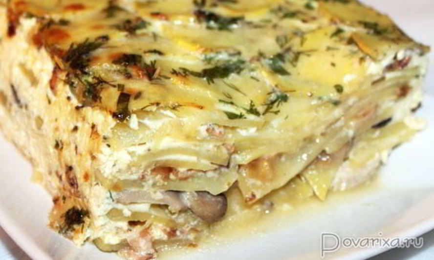 Рецепт картофельной запеканки с курицей и беконом