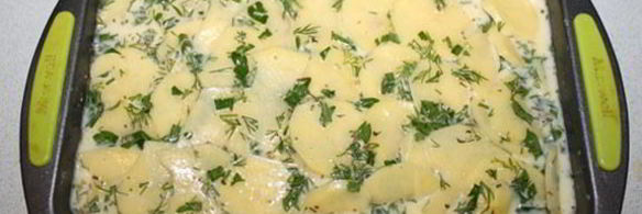 картофельная запеканка с курицей и беконом