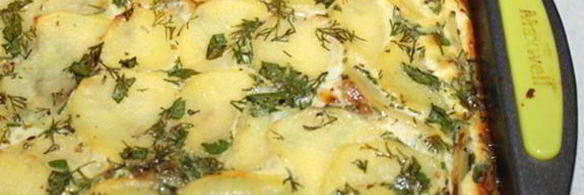 картофельная запеканка с курицей и беконом