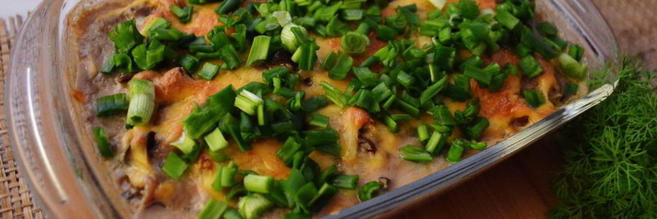 Мясная запеканка с грибами