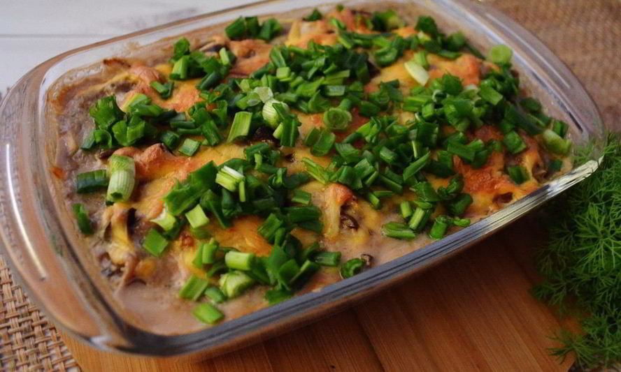 Рецепт мясной запеканки с грибами