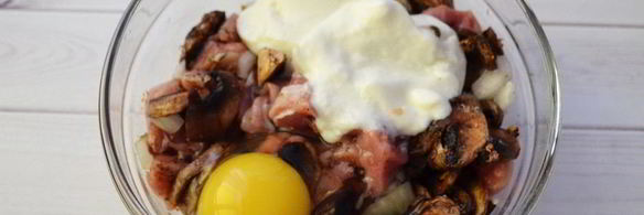 мясная запеканка с грибами