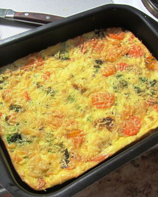 Низкокалорийная овощная запеканка с цветной капустой и брокколи