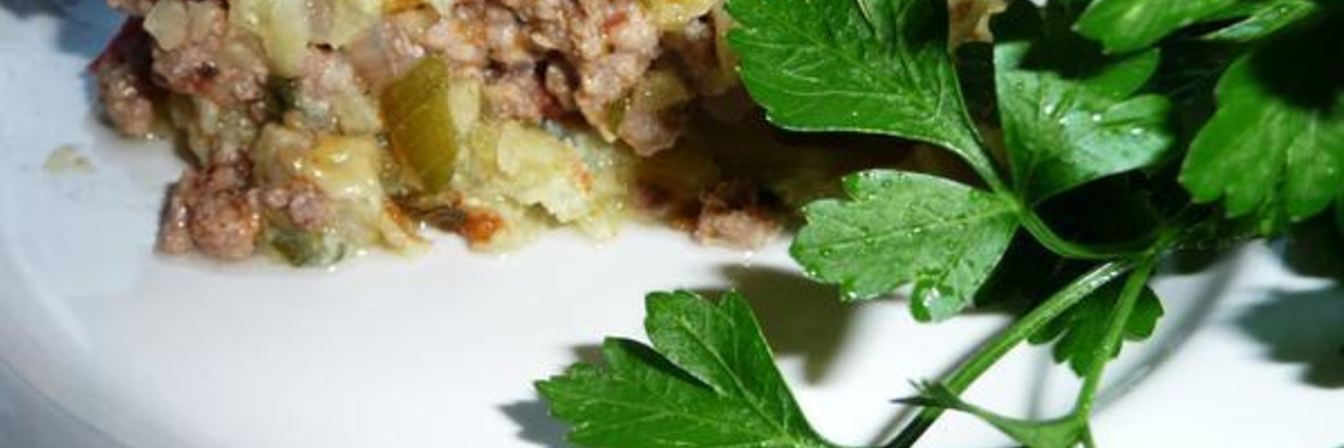 Овощная запеканка с фаршем