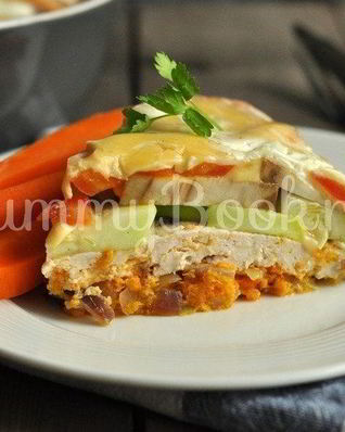 Овощная запеканка с курицей