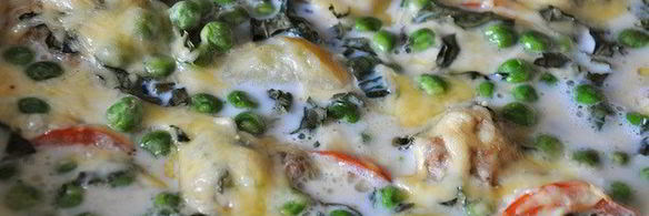 овощная запеканка с мясными шариками, чесноком и базиликом