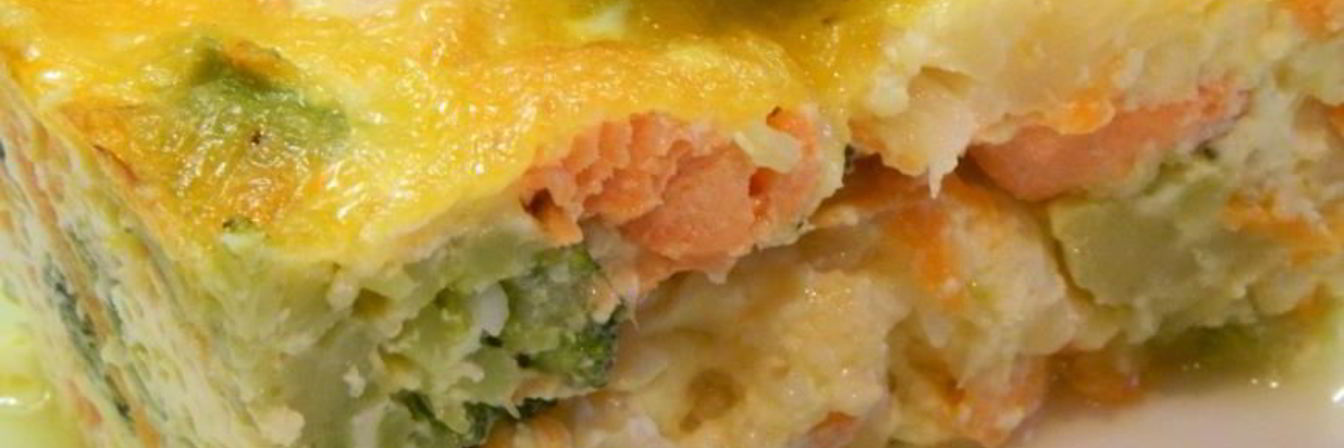 Овощная запеканка с семгой