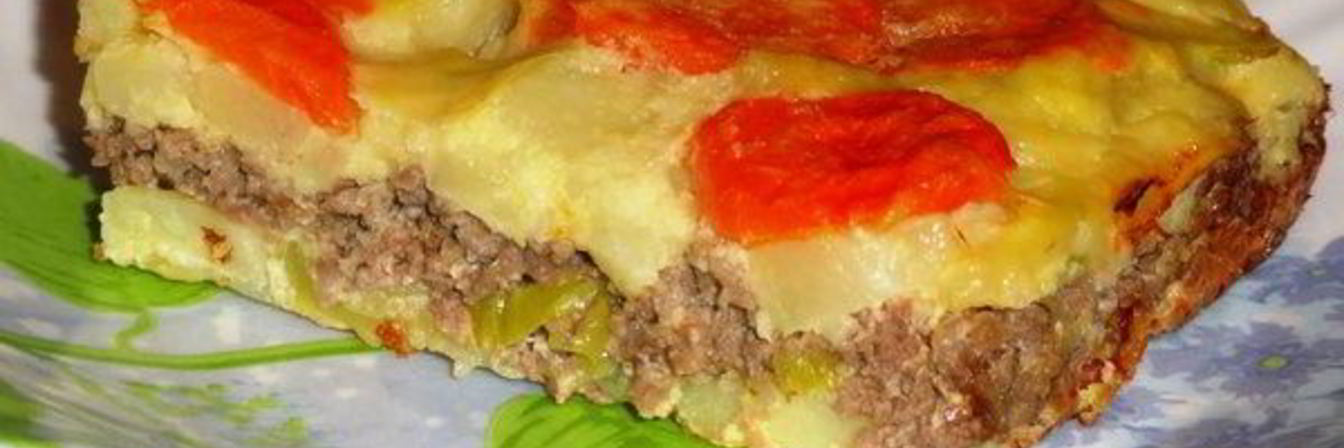 Овощная запеканка с сыром и мясом