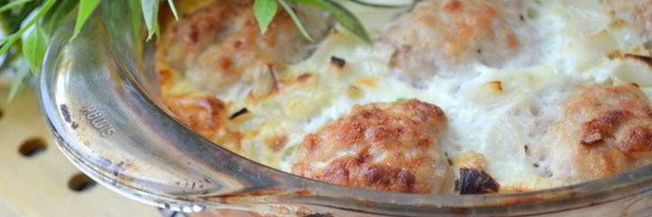 Рисовая запеканка с куриными шариками