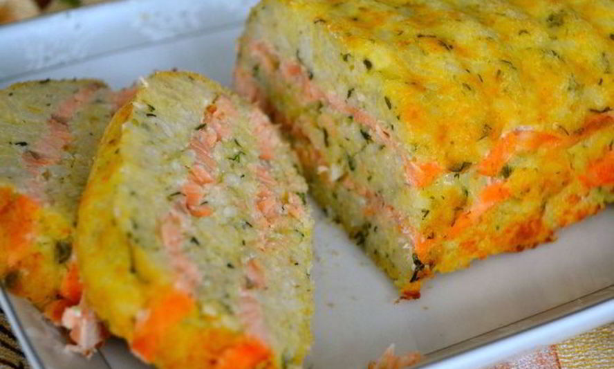 Рецепт рисовой запеканки с лососем